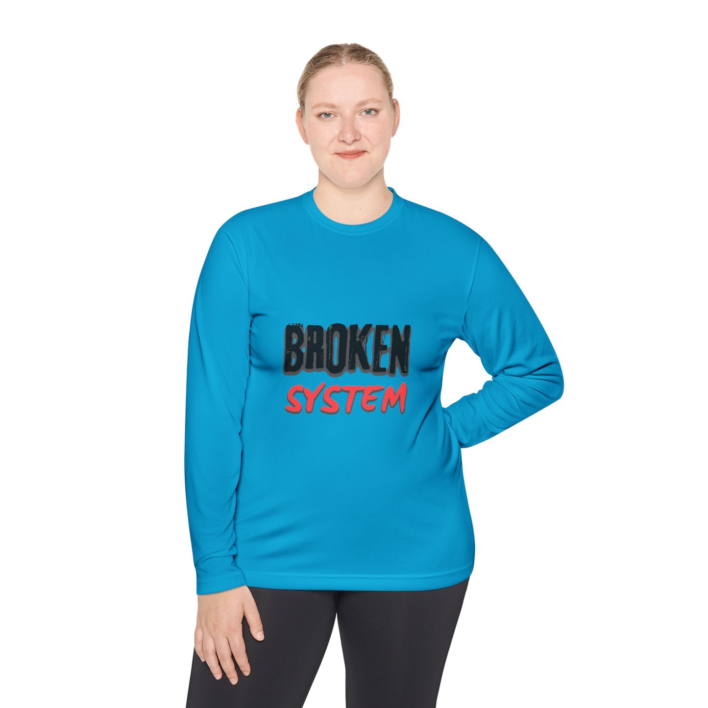 Broken System Unisex Lightweight Long Sleeve Tee - Trendy Graphic Tee, Rebellion Shirt, Activist Clothing, Protest Apparel, Political