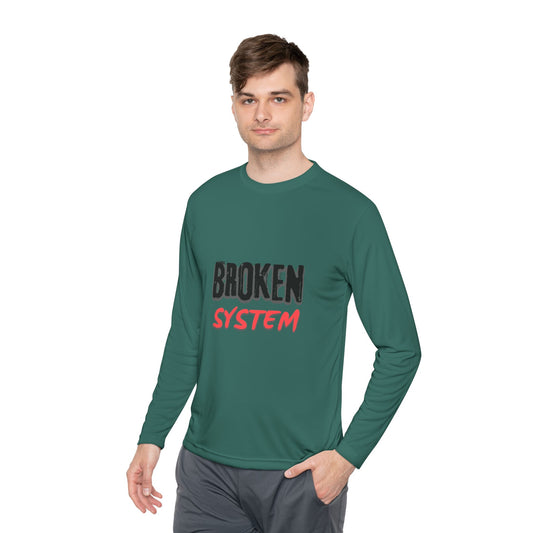 Broken System Unisex Lightweight Long Sleeve Tee - Trendy Graphic Tee, Rebellion Shirt, Activist Clothing, Protest Apparel, Political
