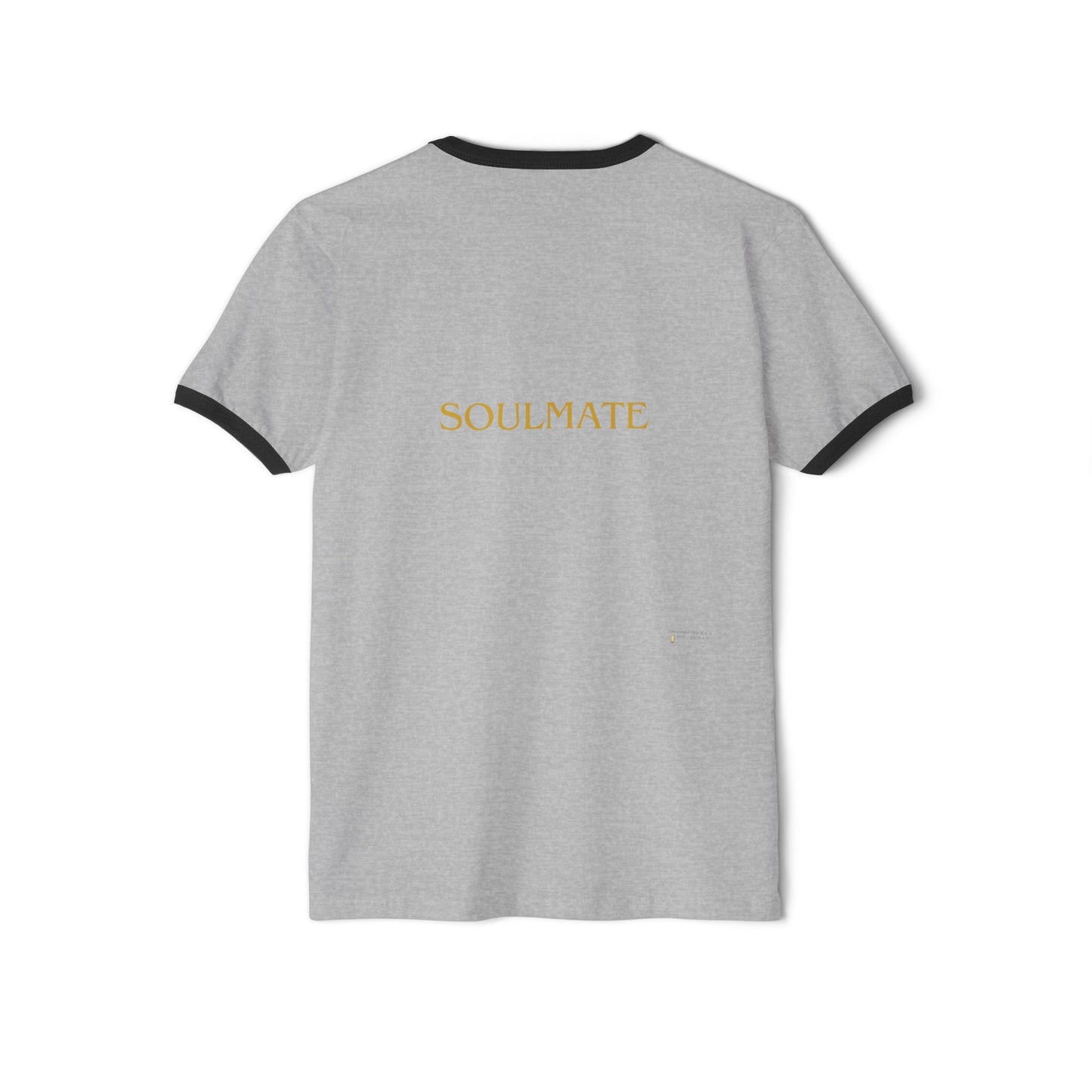 Soulmate Unisex Tee, Love Cotton Ringer Shirt, Heart Design Valentine's Day.