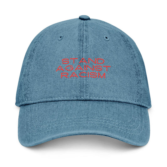 Embroidered Denim Hat - 'Stand Against Racism'
