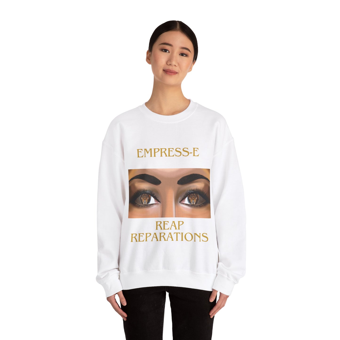 Sweatshirt - Empress-E Lion Eye's Reap Reparations Black History Crewneck
