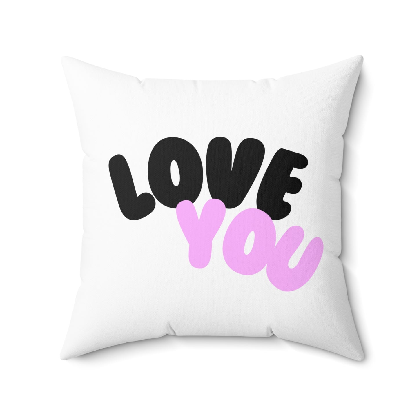 Love You Square Pillow, Romantic Throw Cushion, Valentine's Day Gift,