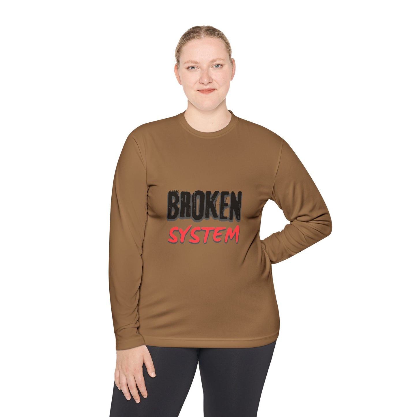 Broken System Unisex Lightweight Long Sleeve Tee - Trendy Graphic Tee, Rebellion Shirt, Activist Clothing, Protest Apparel, Political