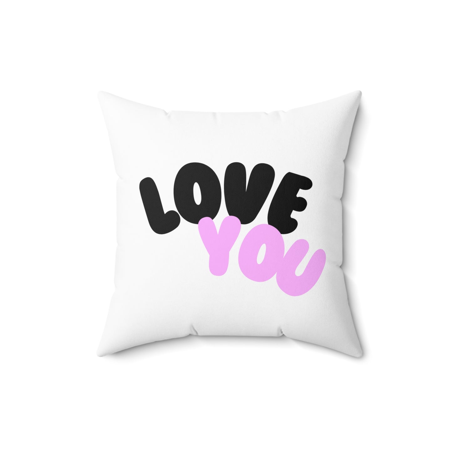 Love You Square Pillow, Romantic Throw Cushion, Valentine's Day Gift,