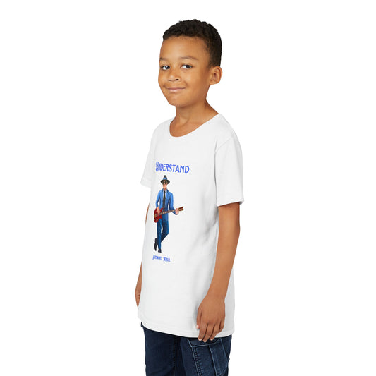 Music Lover Youth Tee UNDERSTAND human race to find peace by Stewart Kell