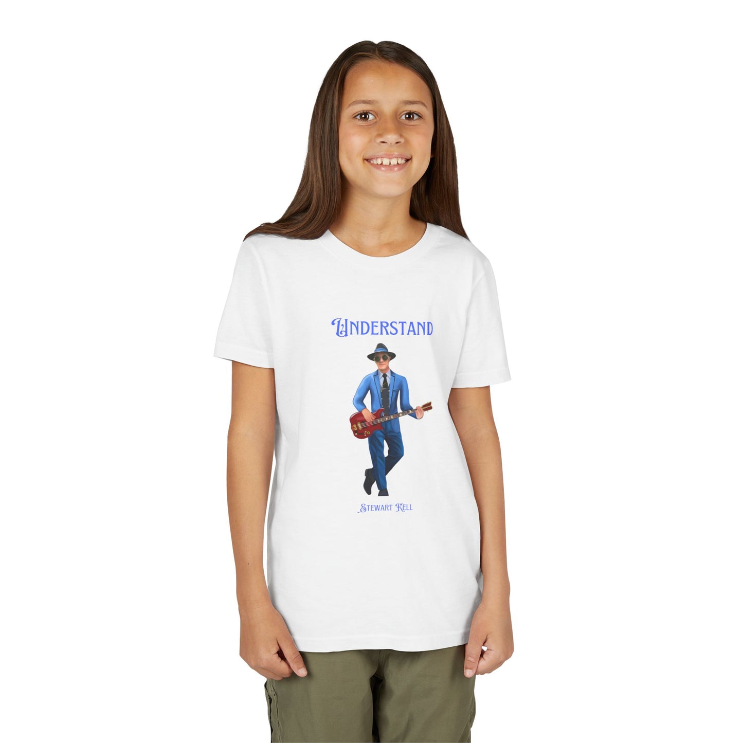 Music Lover Youth Tee UNDERSTAND human race to find peace by Stewart Kell
