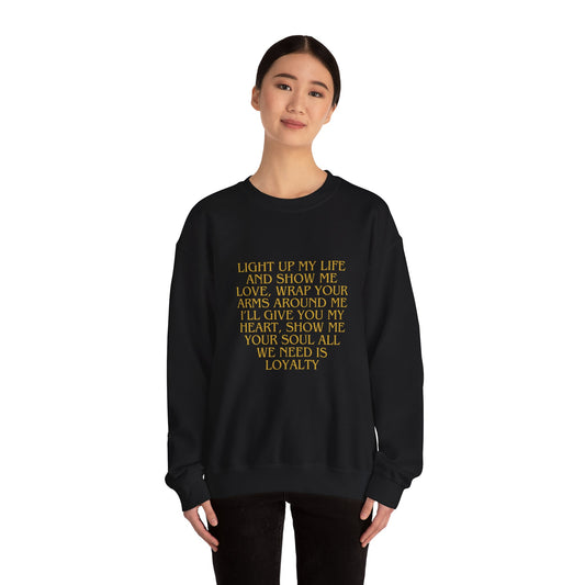 Love Light Unisex Sweatshirt - Romantic Gift, Couples Matching, Valentine's Day Shirt, Heartbeat Pullover, Cozy Jumper